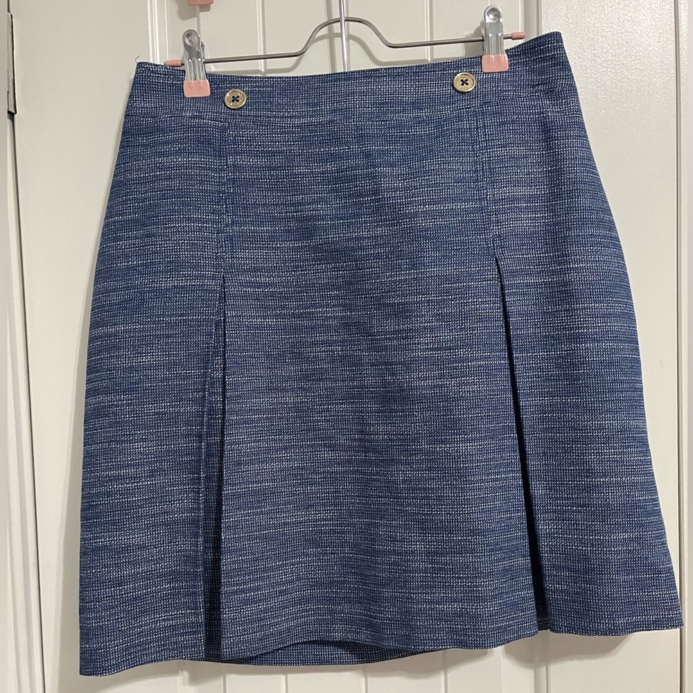Size 10 Tommy Hilfiger blue and white pleated a line skirt
